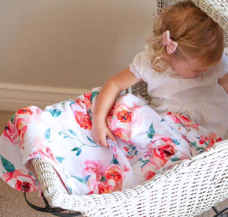 Baby & Toddler Minky Blanket - Pink Floral